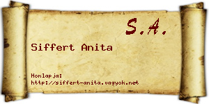 Siffert Anita névjegykártya
